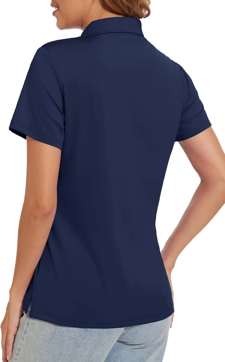 SMENG Women's Polo Shirts 3-Button Short Sleeve Shirt UPF 50  Classic Quick Dry Work Collared Golf Tennis Tops