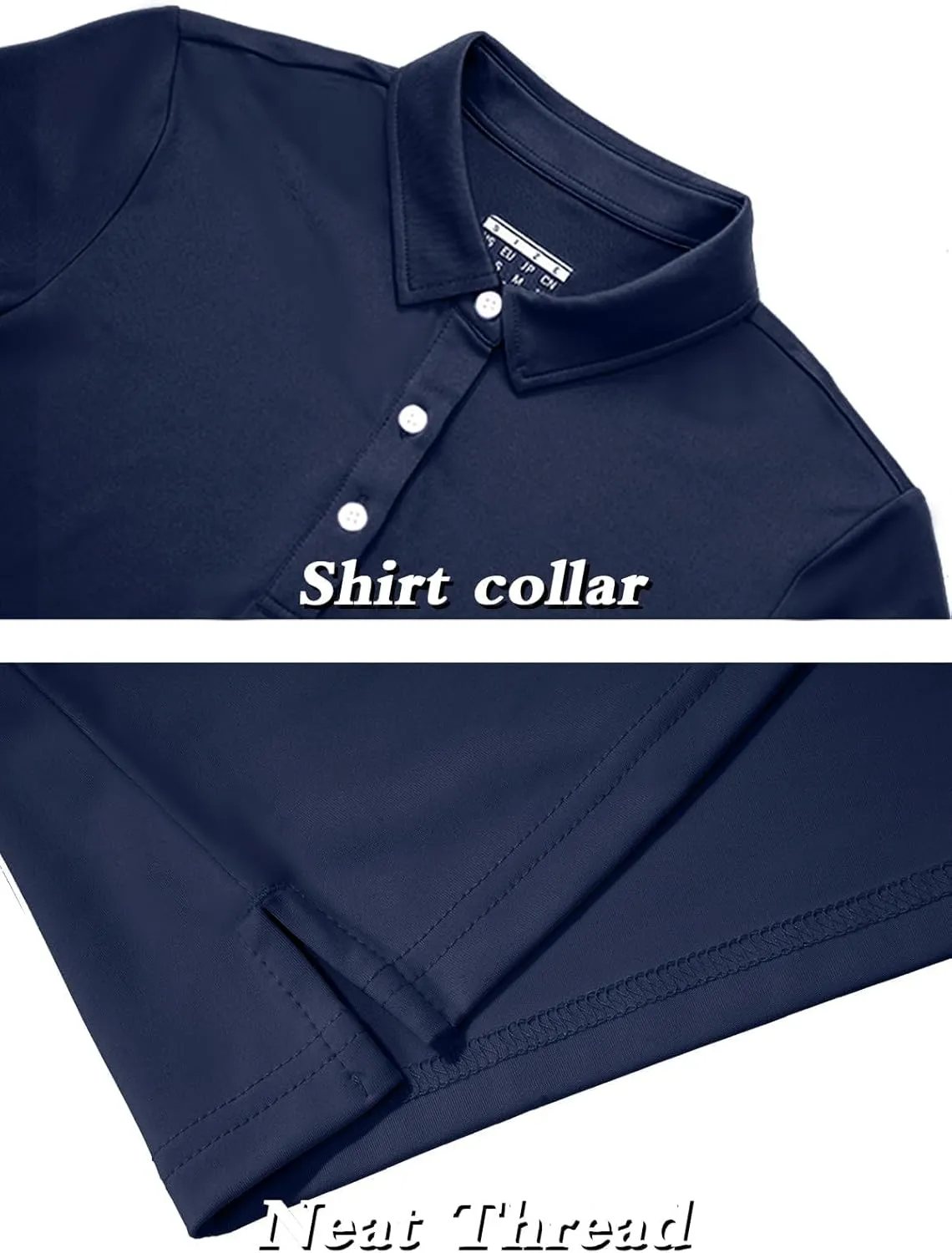 SMENG Women's Polo Shirts 3-Button Short Sleeve Shirt UPF 50  Classic Quick Dry Work Collared Golf Tennis Tops