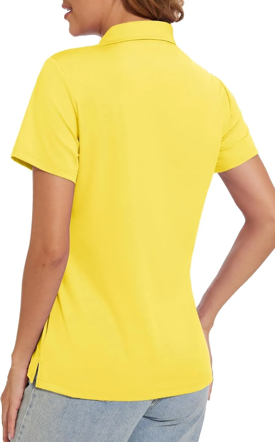 SMENG Women's Polo Shirts 3-Button Short Sleeve Shirt UPF 50  Classic Quick Dry Work Collared Golf Tennis Tops