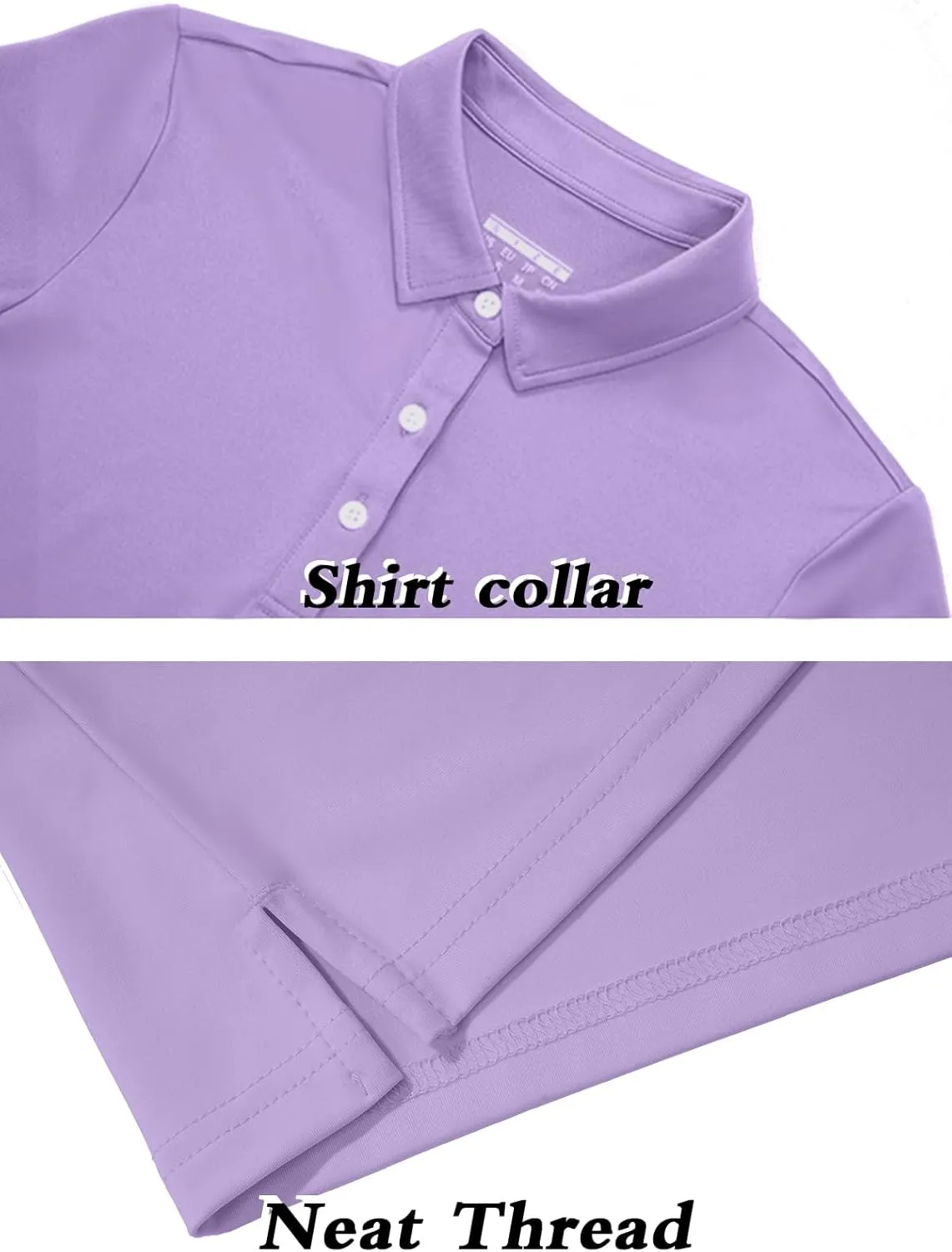 SMENG Women's Polo Shirts 3-Button Short Sleeve Shirt UPF 50  Classic Quick Dry Work Collared Golf Tennis Tops
