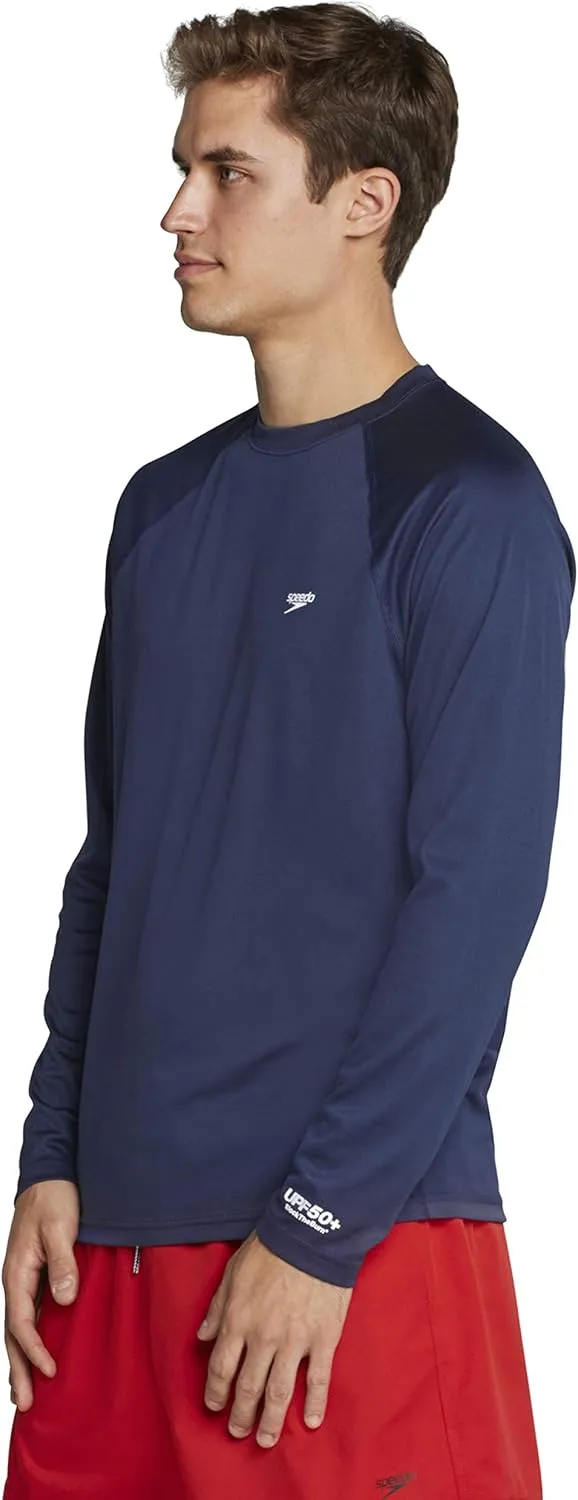Speedo Men's Uv Swim Shirt Easy Long Sleeve Regular Fit