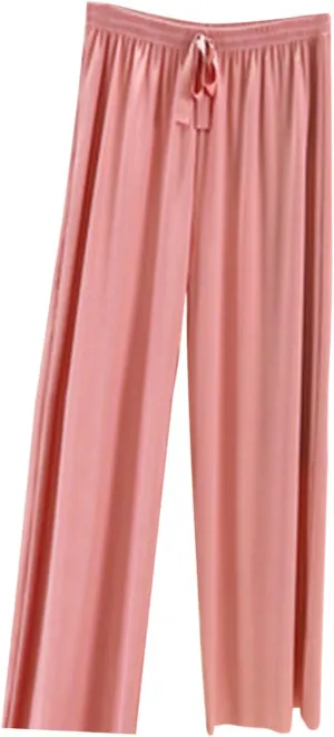 Summer Baggy Long Pants for Women Relaxed Fit Wide Leg Lounge Trousers Casual Elastic Waist Sweatpants for Teen Girls