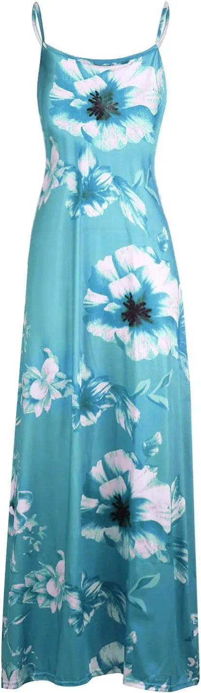 Sundresses for Women Womens Spring Dresses V Neck Summer Flowy Maxi Dress Elegant Casual Sleeveless Beach Sun Dress