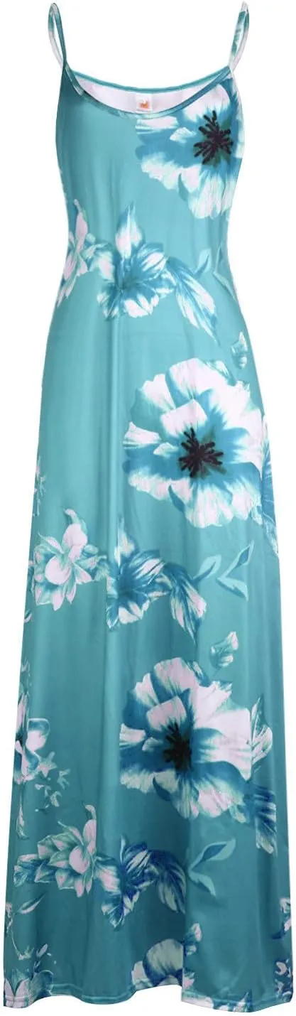 Sundresses for Women Womens Spring Dresses V Neck Summer Flowy Maxi Dress Elegant Casual Sleeveless Beach Sun Dress