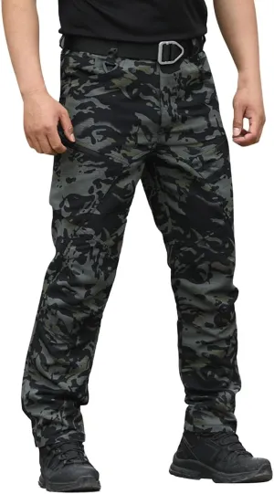 Tactical Pants for Men Water Resistant Cargo Hiking Work Pant Relaxed Fit Stretch Quick Dry Pants with Multi Pockets