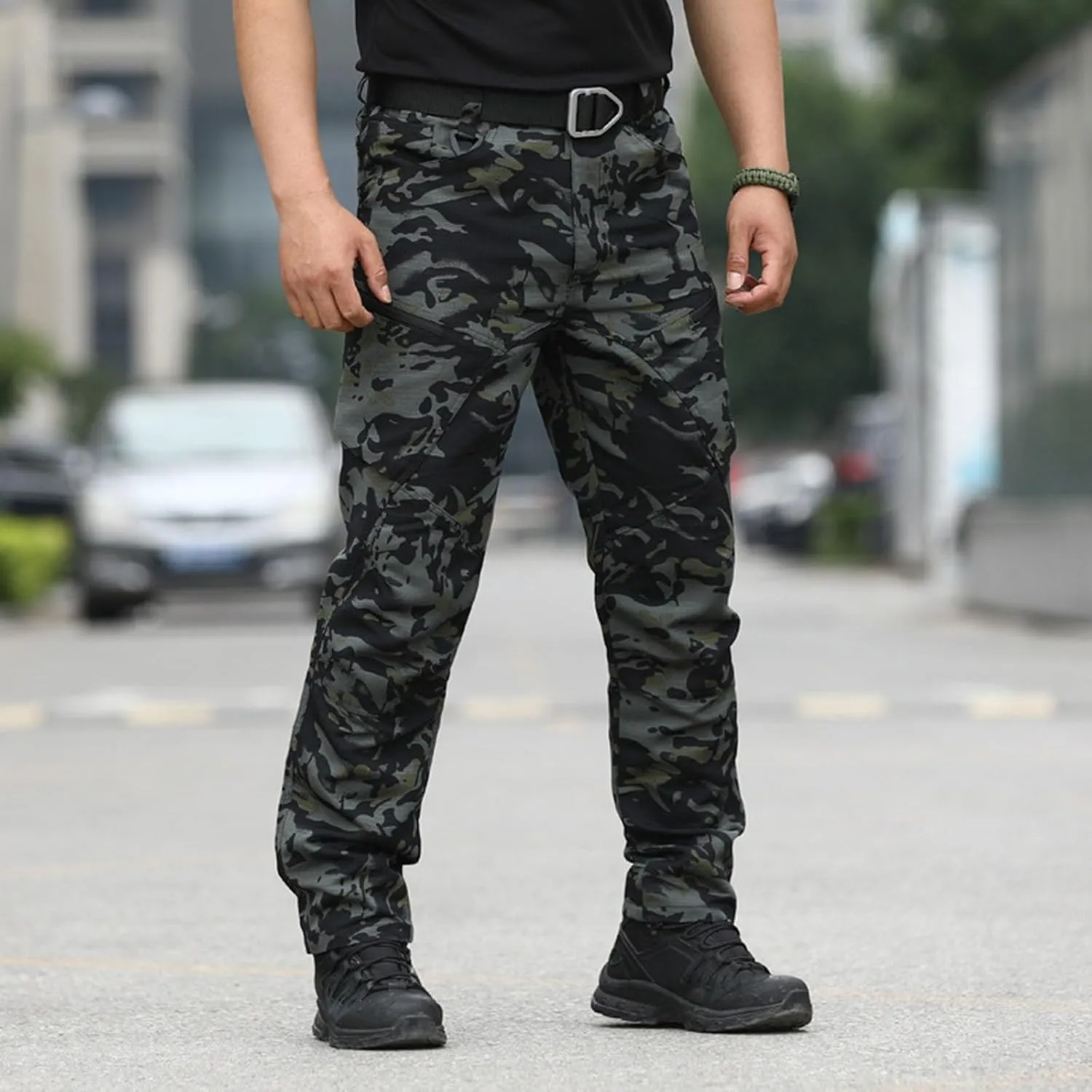 Tactical Pants for Men Water Resistant Cargo Hiking Work Pant Relaxed Fit Stretch Quick Dry Pants with Multi Pockets
