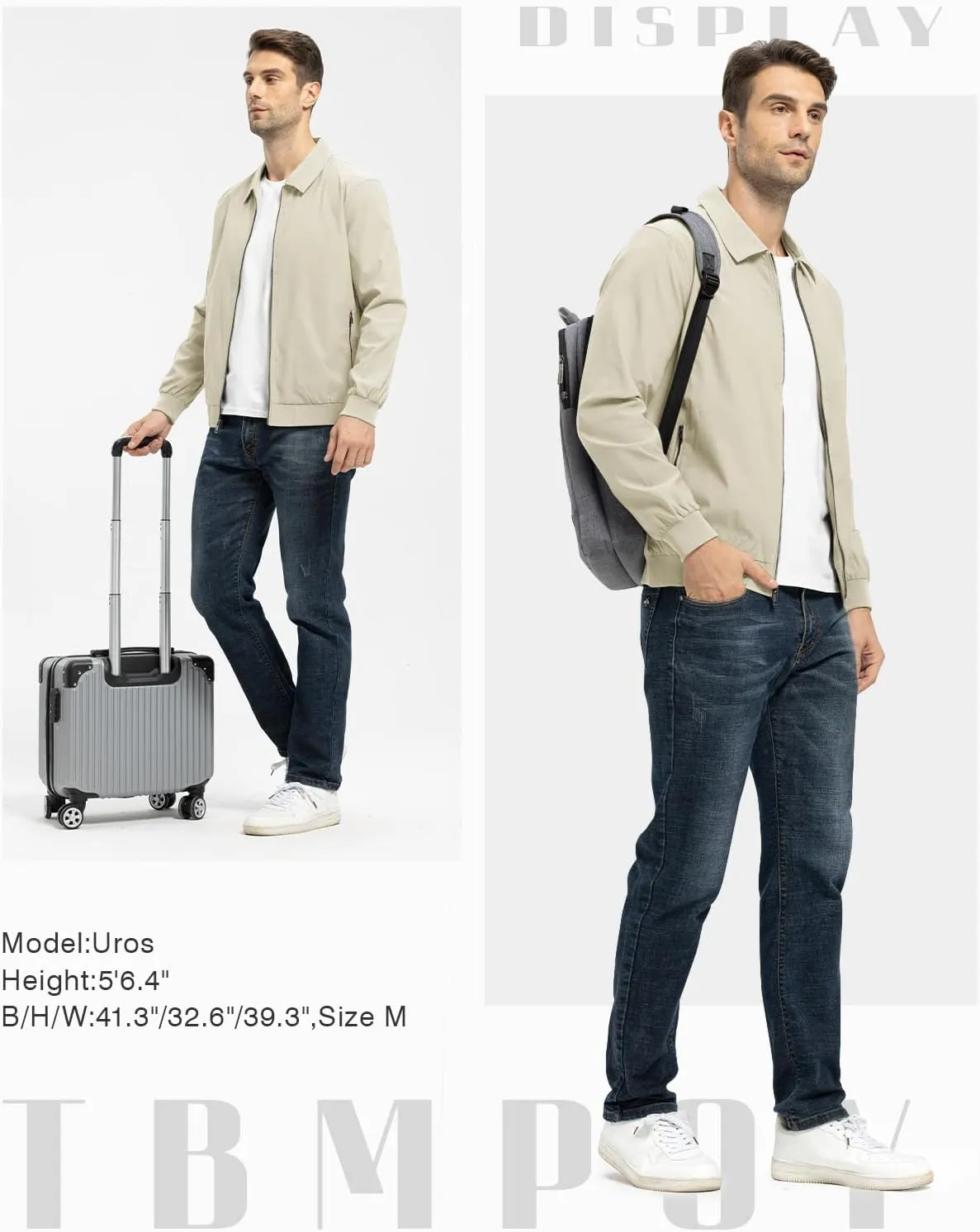 TBMPOY Mens Lightweight Jackets Casual Stylish Windbreakers for Men Light Track Jacket Laydown Collar Fall Golf Coats