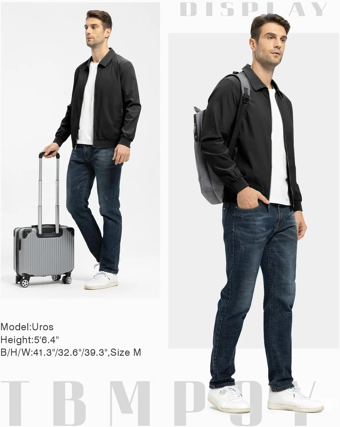TBMPOY Mens Lightweight Jackets Casual Stylish Windbreakers for Men Light Track Jacket Laydown Collar Fall Golf Coats