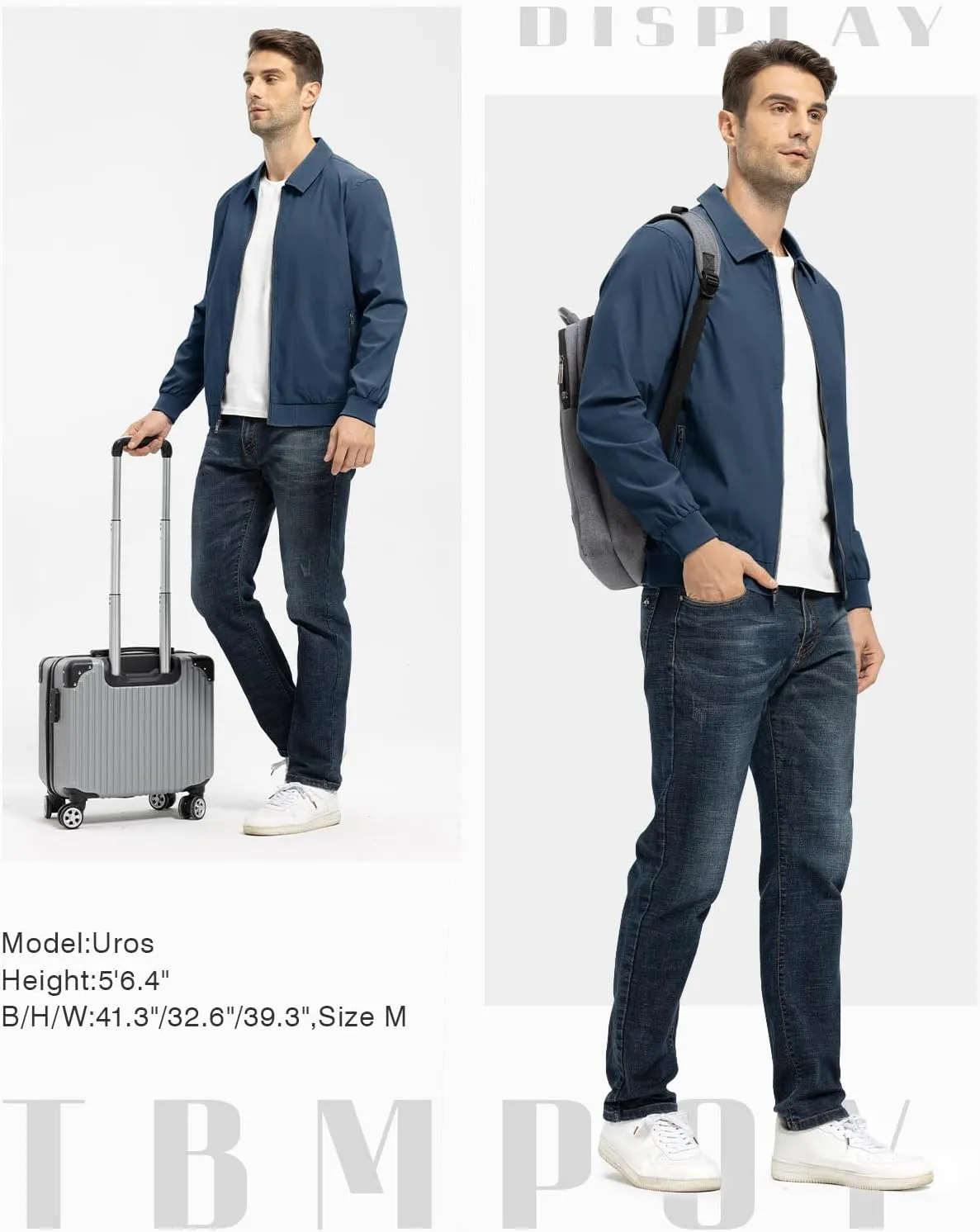TBMPOY Mens Lightweight Jackets Casual Stylish Windbreakers for Men Light Track Jacket Laydown Collar Fall Golf Coats