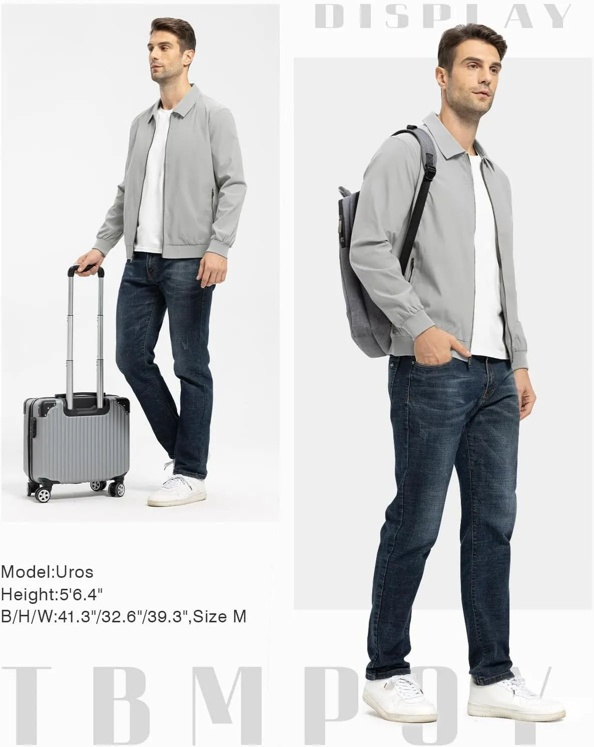 TBMPOY Mens Lightweight Jackets Casual Stylish Windbreakers for Men Light Track Jacket Laydown Collar Fall Golf Coats