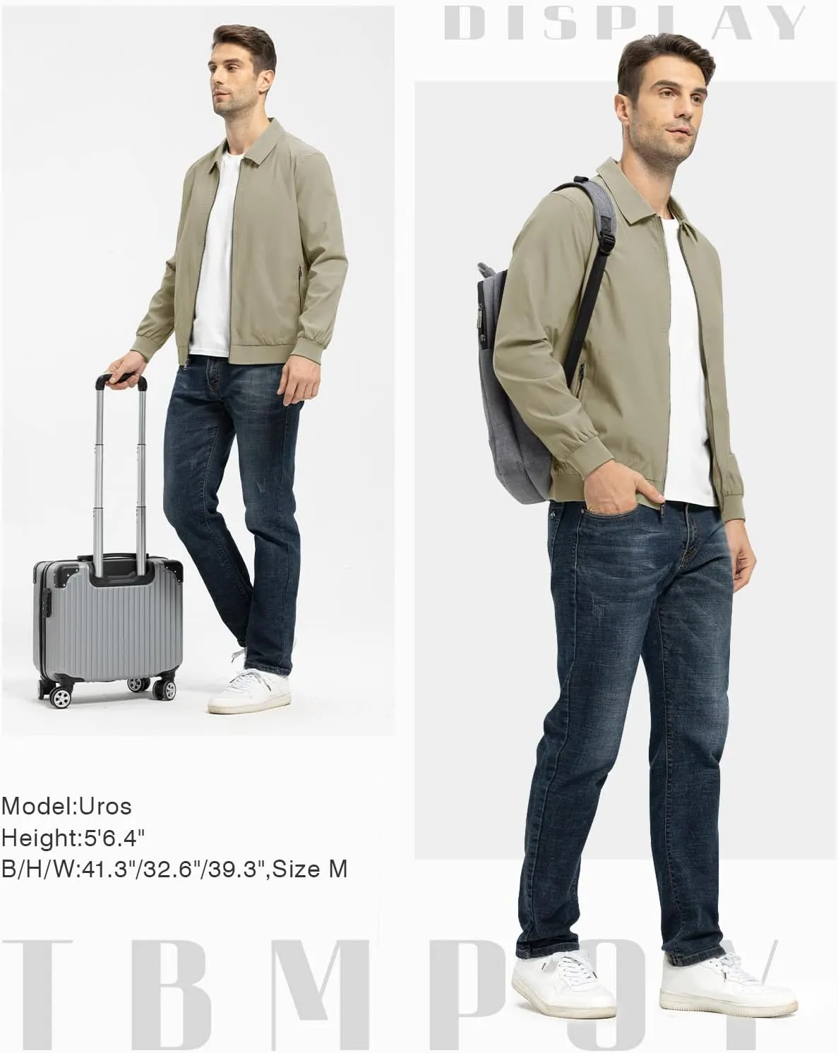 TBMPOY Mens Lightweight Jackets Casual Stylish Windbreakers for Men Light Track Jacket Laydown Collar Fall Golf Coats