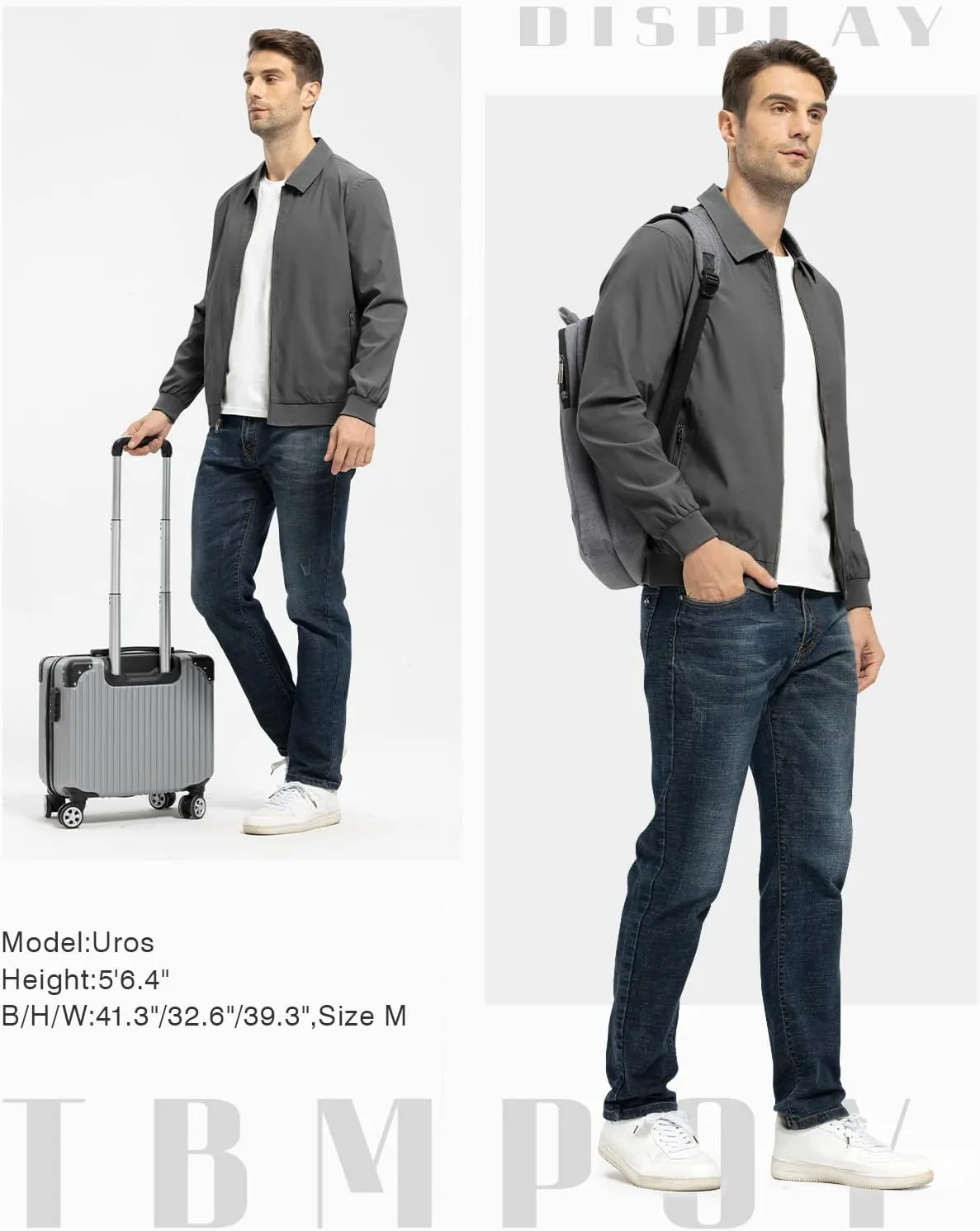 TBMPOY Mens Lightweight Jackets Casual Stylish Windbreakers for Men Light Track Jacket Laydown Collar Fall Golf Coats
