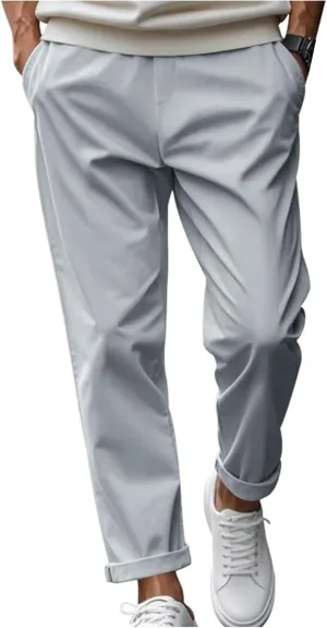 Thatrich Mens Stretch Pants Relaxed Fit Basic Suit Pant Quick Dry Business Casual Trousers Lightweight Sweatpant Comfy Slacks