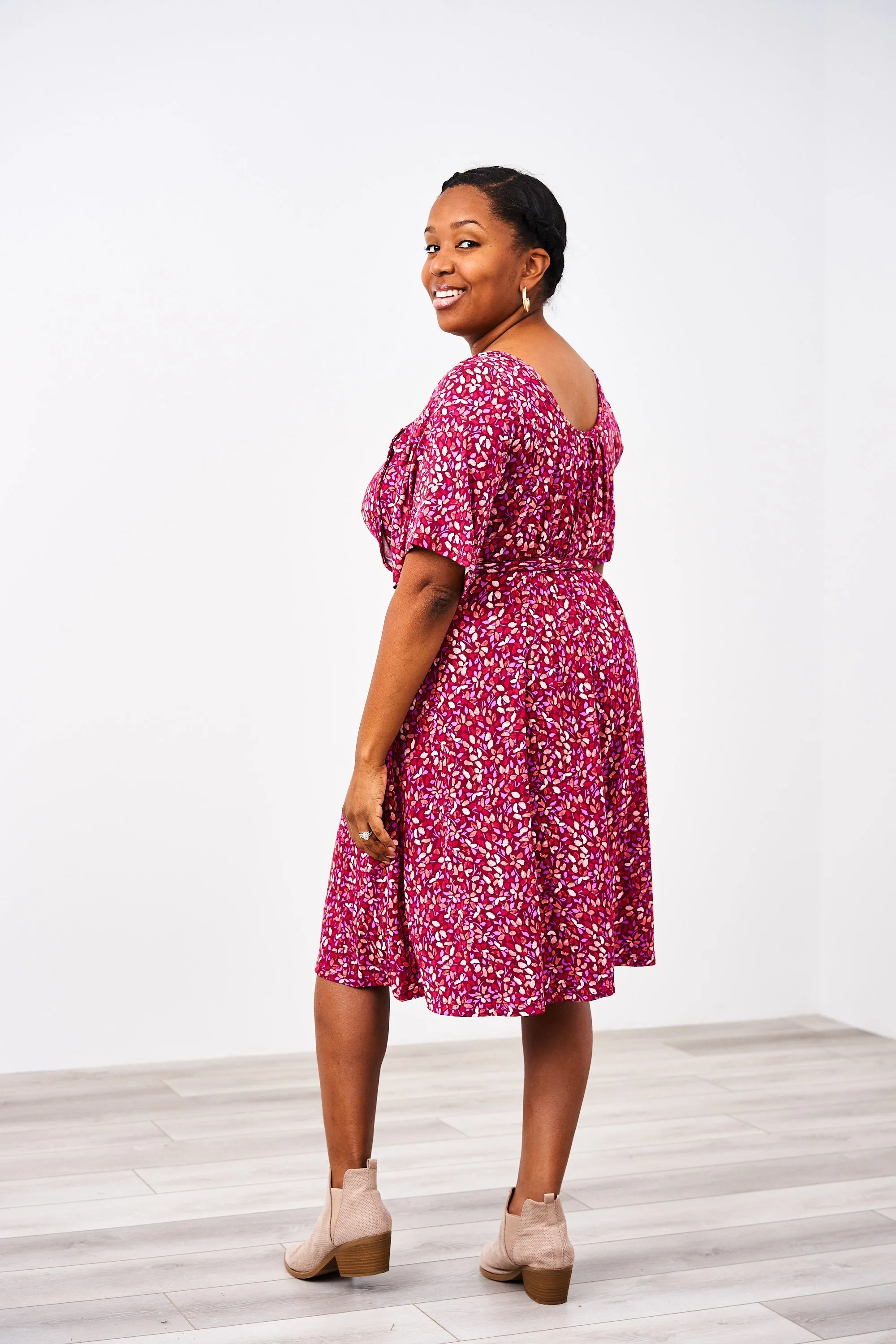 The Momper Printed Flutter Sleeve Nursing Romper