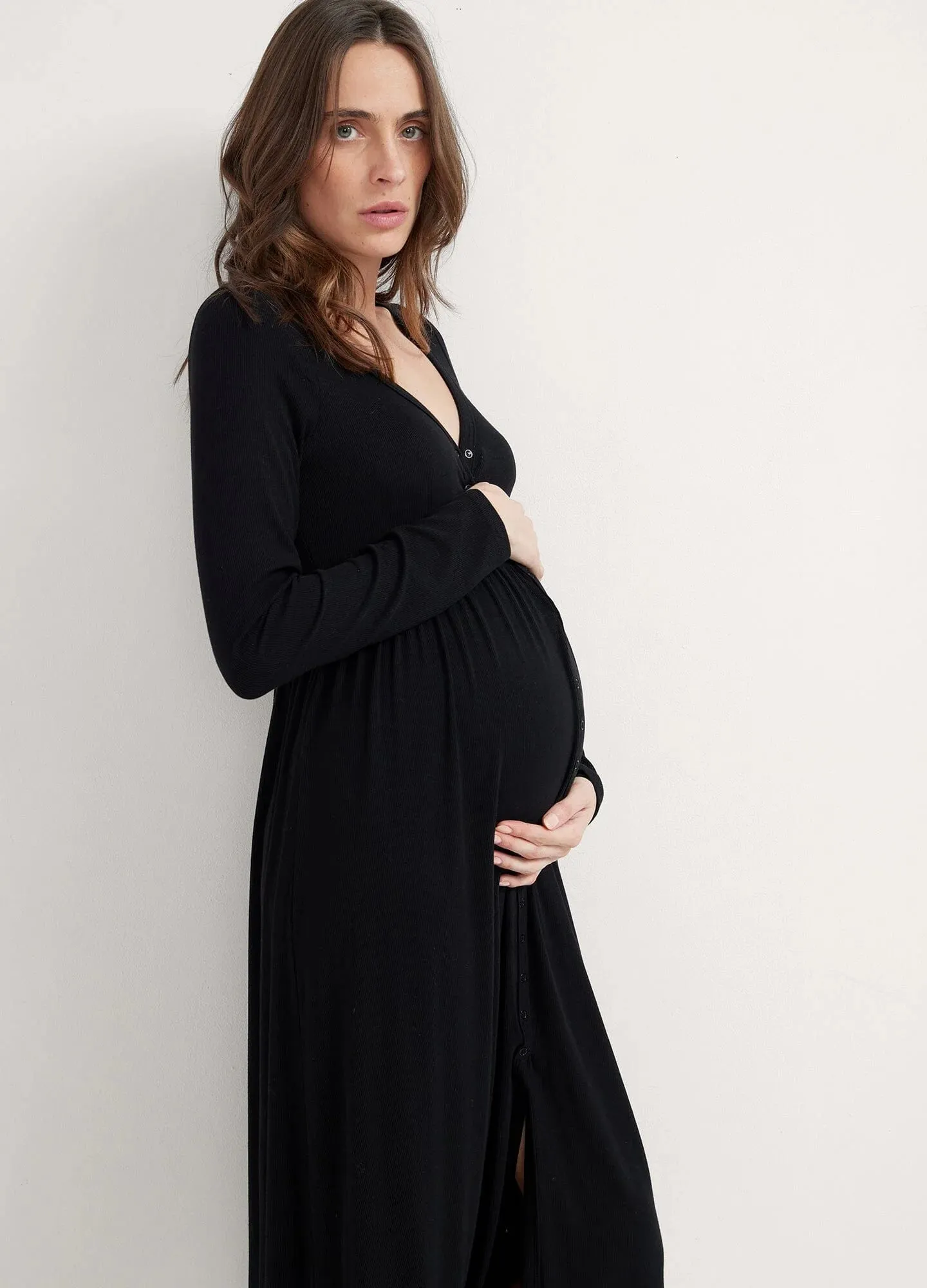 The Softest Rib Nursing Maxi Dress