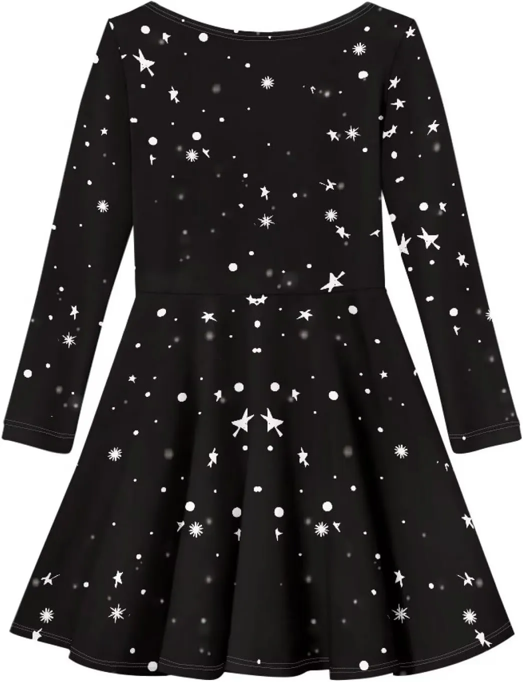 TODIYADDU Girl Dresses Skater Dress for Little Girls Trendy Midi Dresses with Long Sleeves Twirly A-Line Toddler Girl Clothes