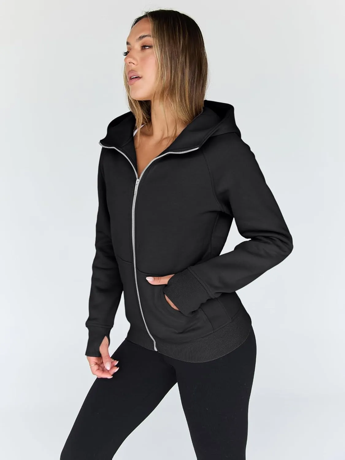 Trendy Queen Womens Zip Up Hoodies Fleece Jackets Oversized Sweatshirts Fall Fashion Outfits Sweaters Winter Clothes