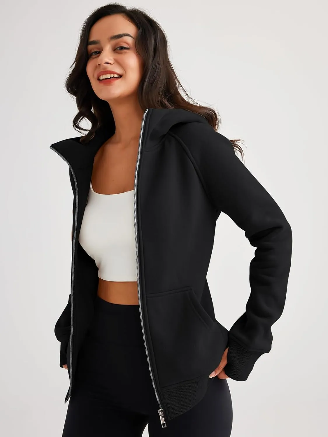 Trendy Queen Womens Zip Up Hoodies Fleece Jackets Oversized Sweatshirts Fall Fashion Outfits Sweaters Winter Clothes