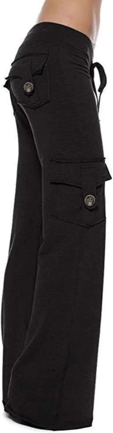 TUNUSKAT Cargo Pants Women Baggy High Waist Yoga Sweatpants Wide Leg Hiking Pants Y2k Combat Military Trousers Relaxed Jogger