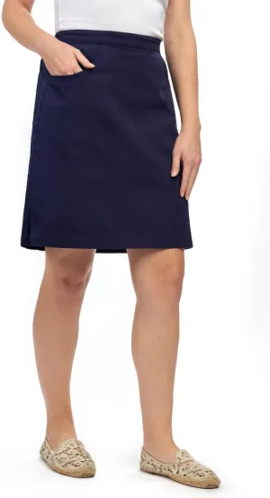 Turtle Bay New York Women's Easy Pull On Skort in 100% Cotton Woven Twill Elastic Waist & Front Pockets(Also in Plus Sizes)
