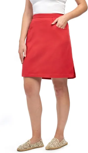Turtle Bay New York Women's Easy Pull On Skort in 100% Cotton Woven Twill Elastic Waist & Front Pockets(Also in Plus Sizes)