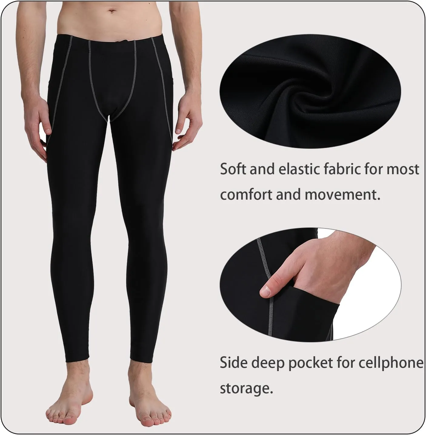 UPF 50  Men's Surfing Leggings Sun Protection Swimming Pants