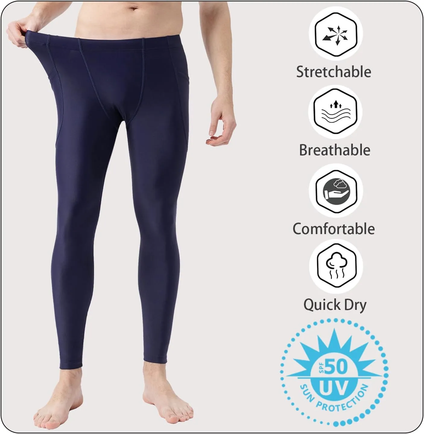 UPF 50  Men's Surfing Leggings Sun Protection Swimming Pants
