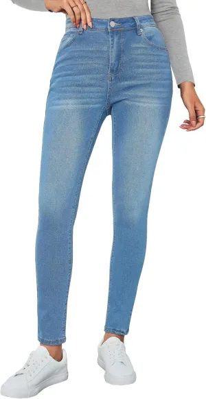 Vetinee Skinny Jeans for Women High Waisted Slim Fit Trendy Classic Stretchy Denim Pants Jean Leggings Jeggings Pockets
