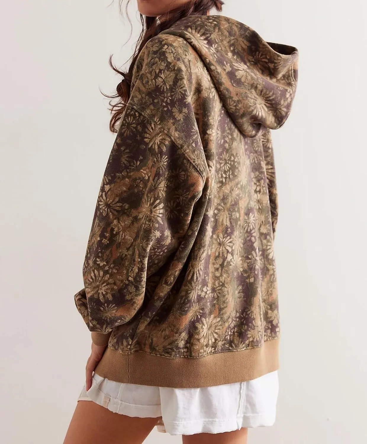 Vintage Camo Cheetach Print Hoodie Trendy Y2k Women Graphic Hoodies Pullover Sweatshirt Hooded Oversized Hoodies