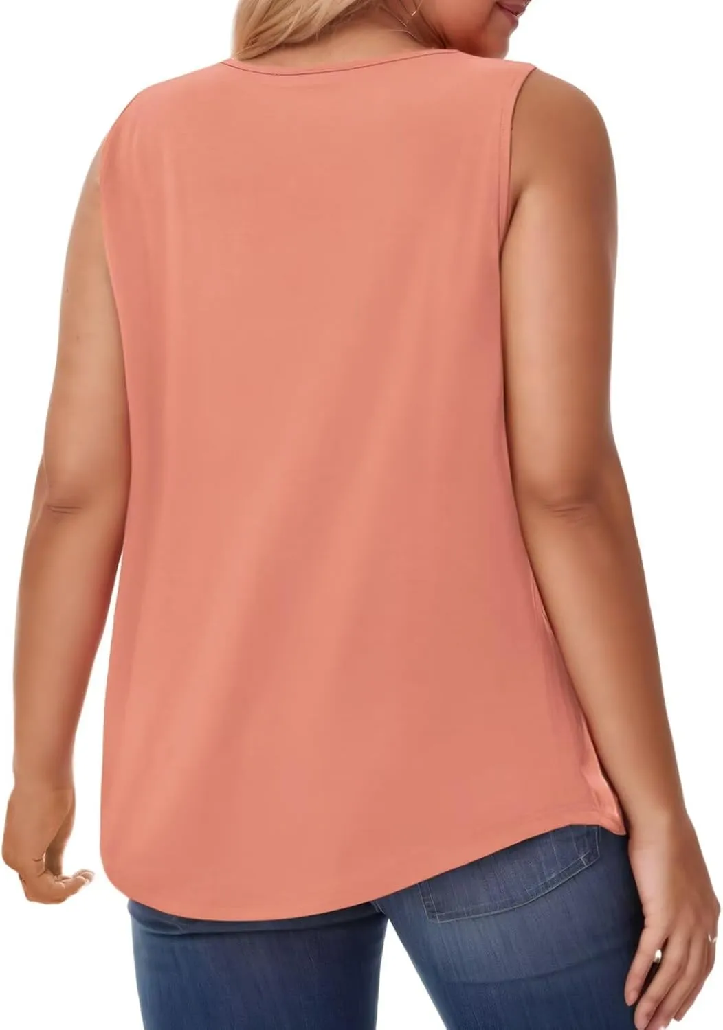 VISLILY Womens-Plus-Size-Tank-Tops 2025 Casual Loose Fit Sleeveless T Shirts Flowy Pleated Lace Tunics Cute Blouses XL-5XL