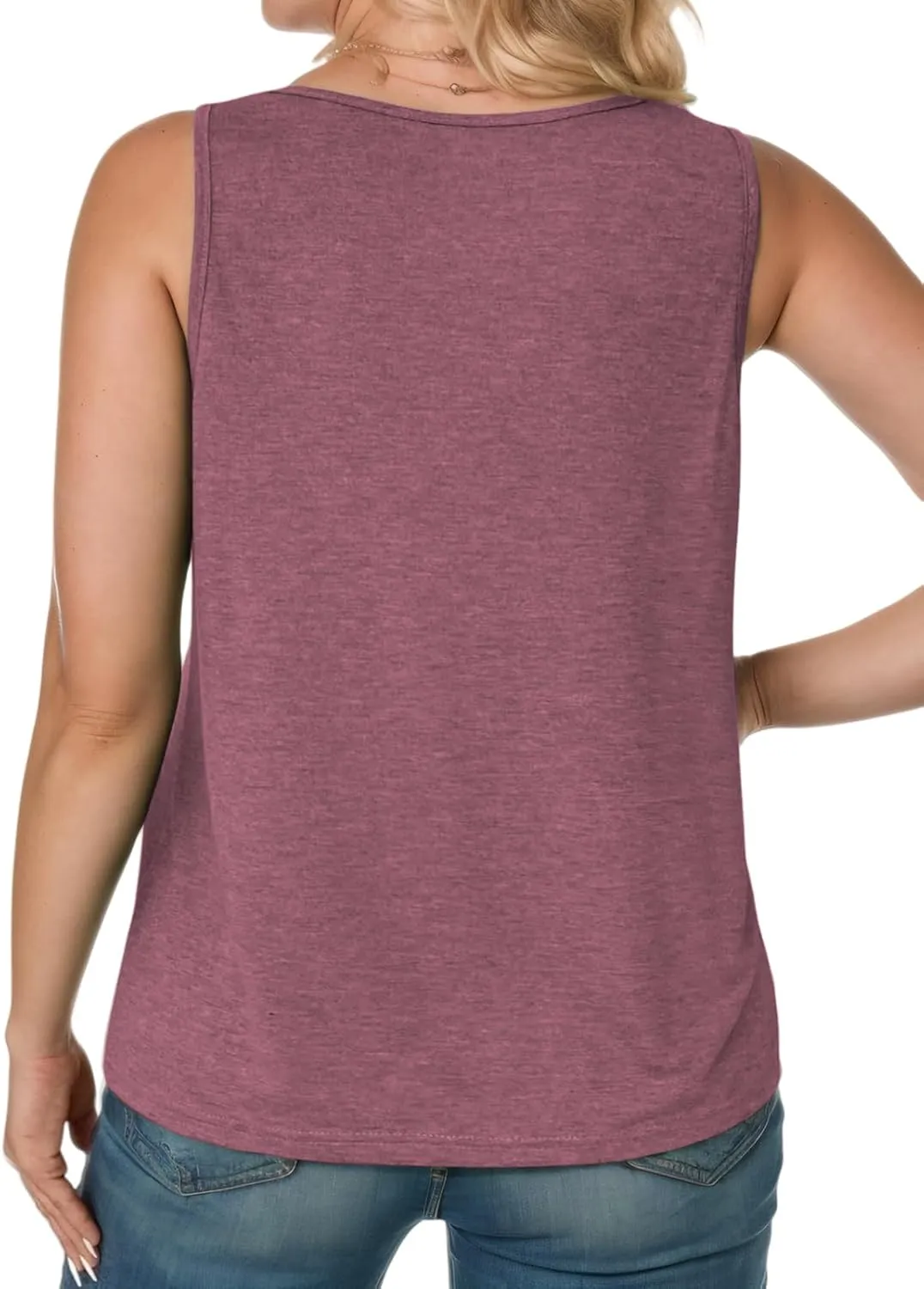 VISLILY Womens-Plus-Size-Tank-Tops 2025 Casual V Neck Sleeveless T Shirts Flowy Pleated Tunics Trendy Cute Blouses XL-5XL