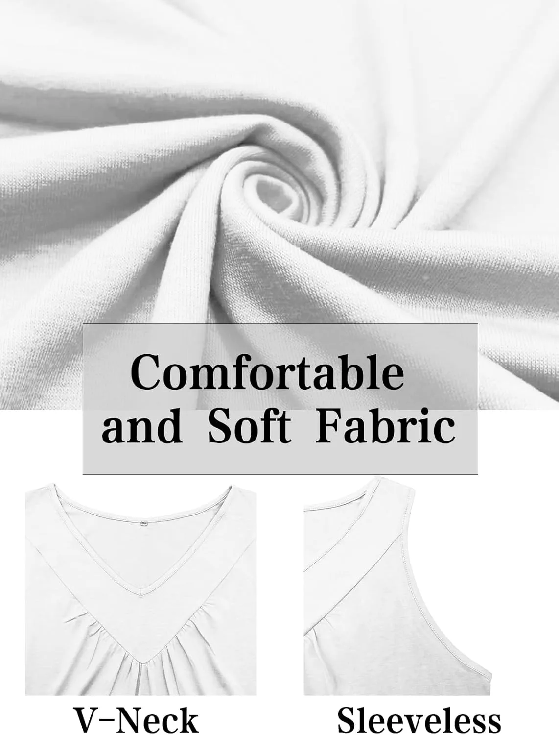 VISLILY Womens-Plus-Size-Tank-Tops 2025 Casual V Neck Sleeveless T Shirts Flowy Pleated Tunics Trendy Cute Blouses XL-5XL