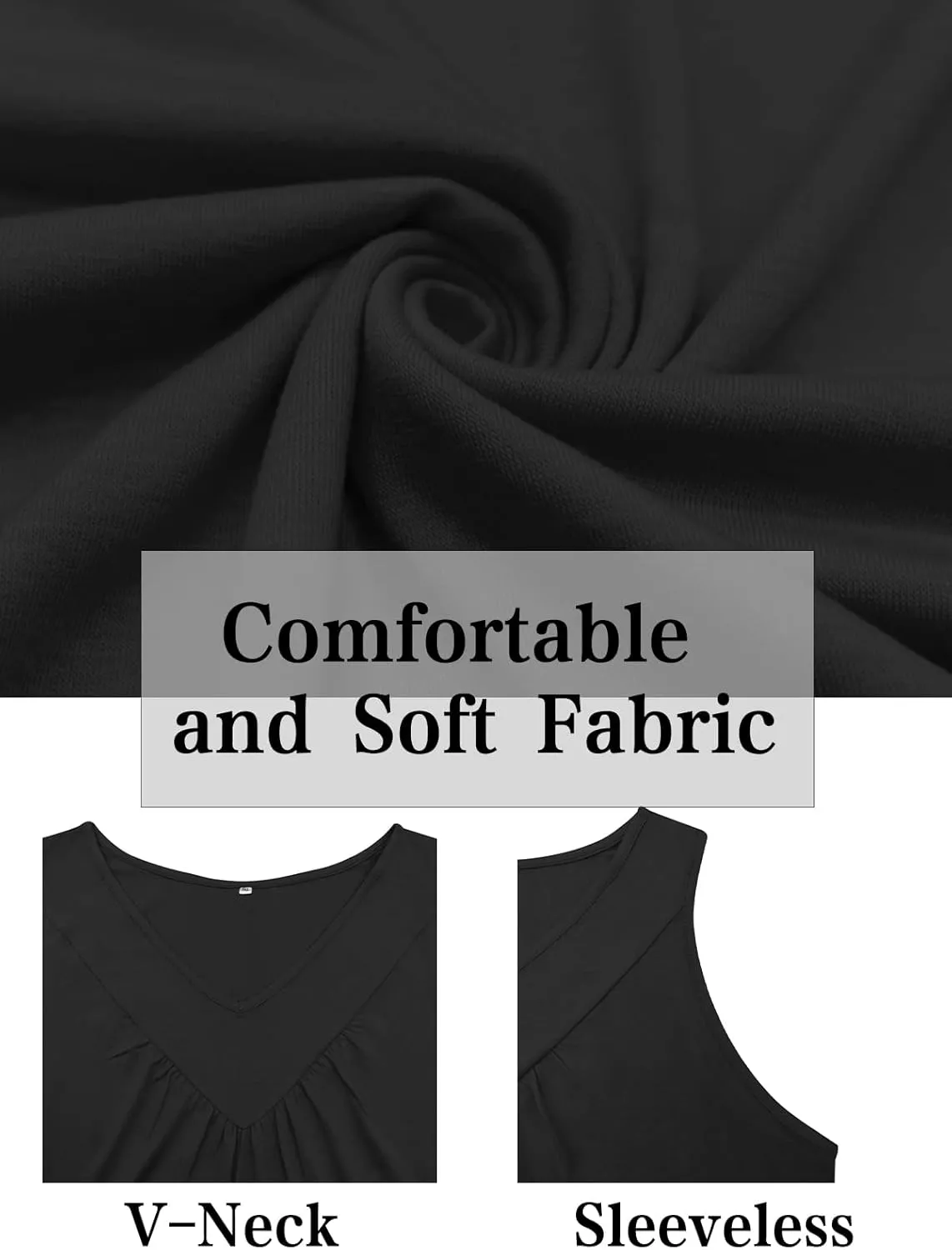 VISLILY Womens-Plus-Size-Tank-Tops 2025 Casual V Neck Sleeveless T Shirts Flowy Pleated Tunics Trendy Cute Blouses XL-5XL