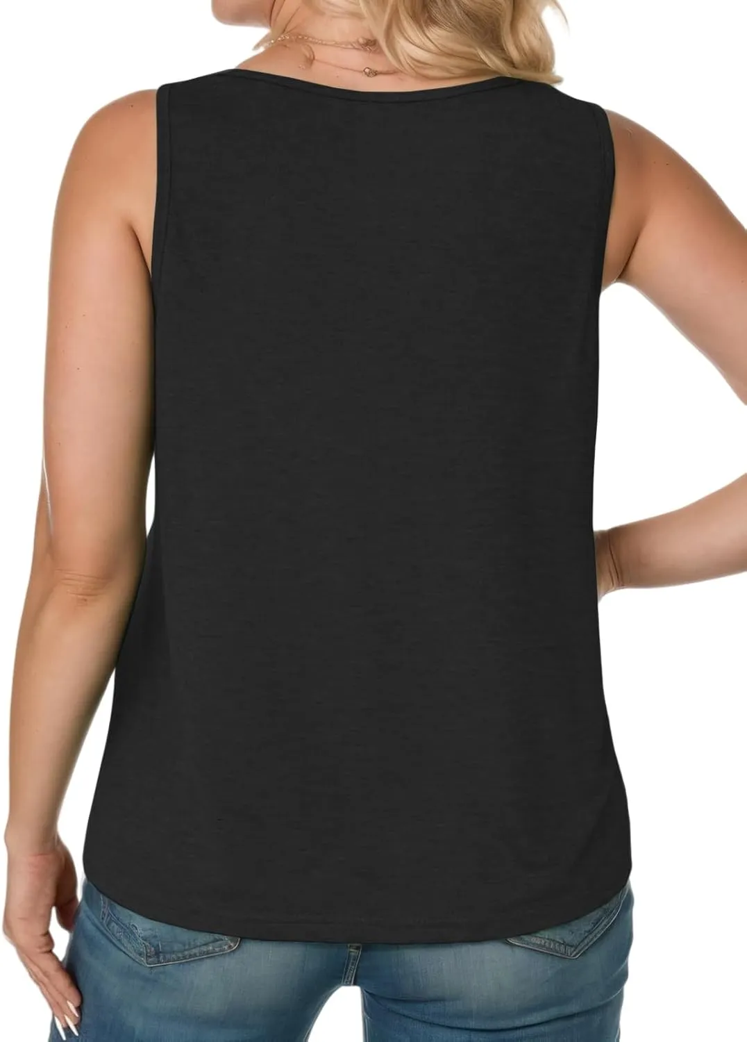 VISLILY Womens-Plus-Size-Tank-Tops 2025 Casual V Neck Sleeveless T Shirts Flowy Pleated Tunics Trendy Cute Blouses XL-5XL