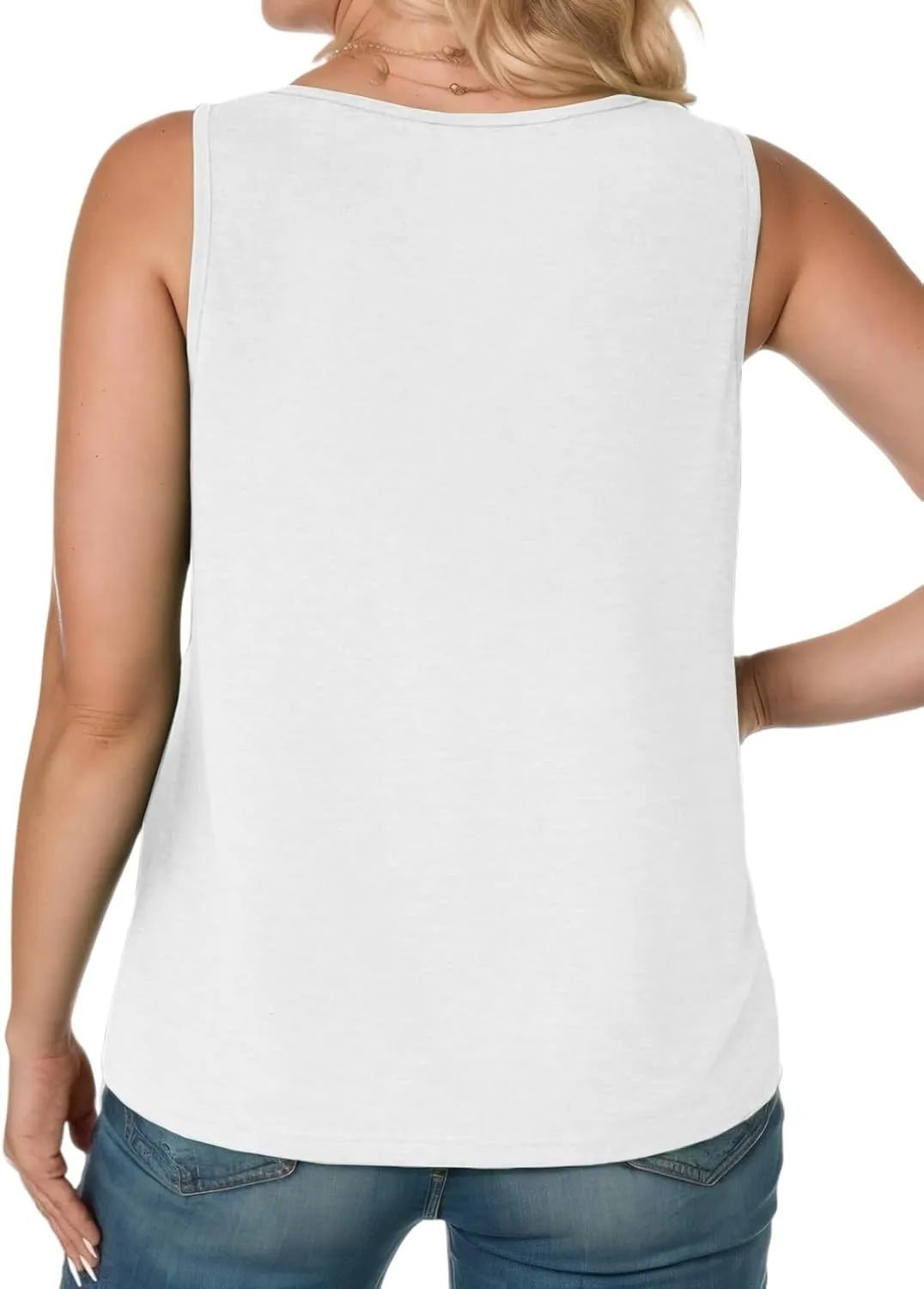 VISLILY Womens-Plus-Size-Tank-Tops 2025 Casual V Neck Sleeveless T Shirts Flowy Pleated Tunics Trendy Cute Blouses XL-5XL