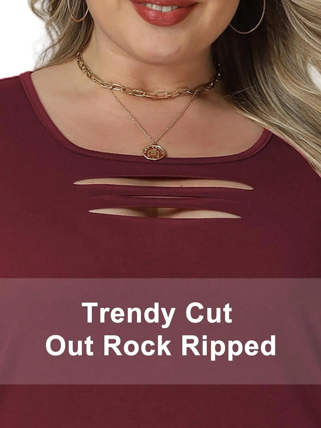 VISLILY Womens-Plus-Size-Tank-Tops Summer Trendy Cut Out Rock Ripped Shirts Casual Sleeveless Blouses Flowy Curved Hem Tunics