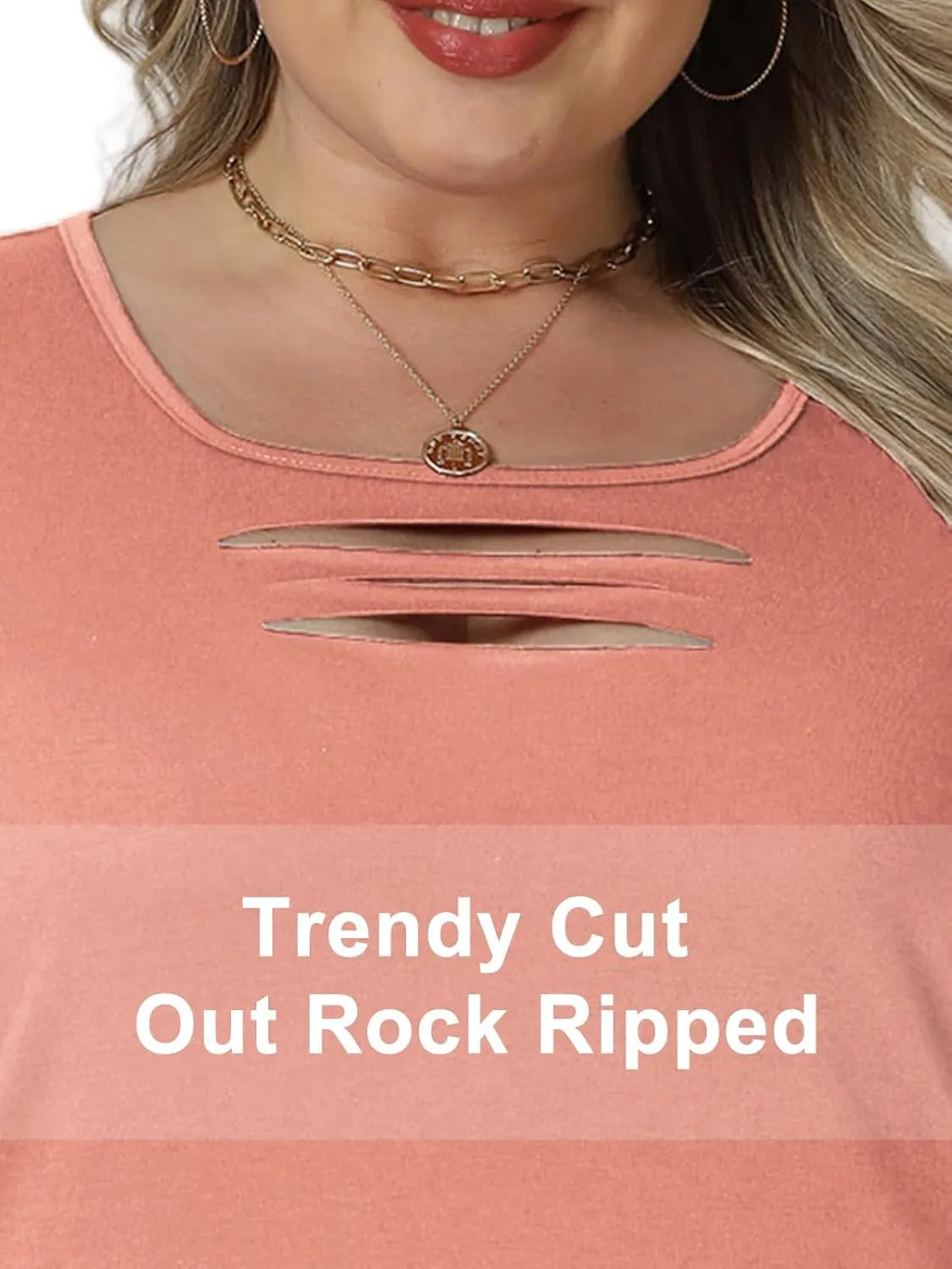 VISLILY Womens-Plus-Size-Tank-Tops Summer Trendy Cut Out Rock Ripped Shirts Casual Sleeveless Blouses Flowy Curved Hem Tunics