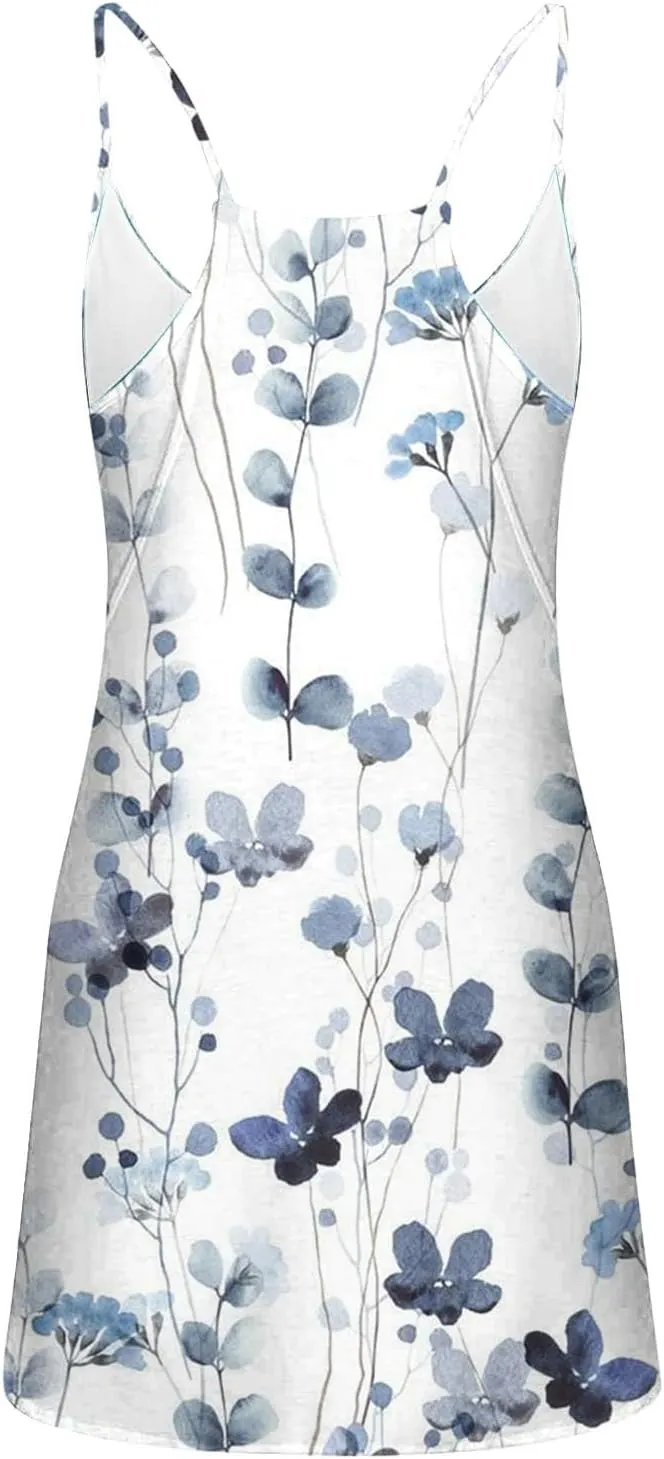 Vneck Dresses for Women Fall Summer Sleeveless Slip Mini Little Loose Fit Beach Hawaiian Dresses Women 2025