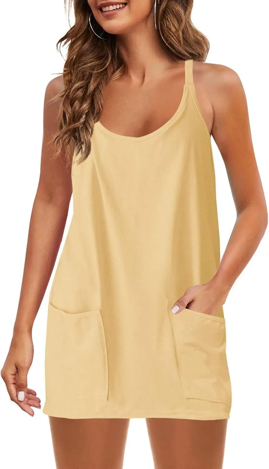 Vneck Dresses for Women Fall Summer Sleeveless Slip Mini Little Loose Fit Beach Hawaiian Dresses Women 2025