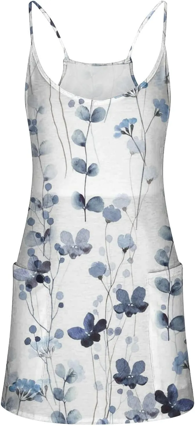 Vneck Dresses for Women Fall Summer Sleeveless Slip Mini Little Loose Fit Beach Hawaiian Dresses Women 2025