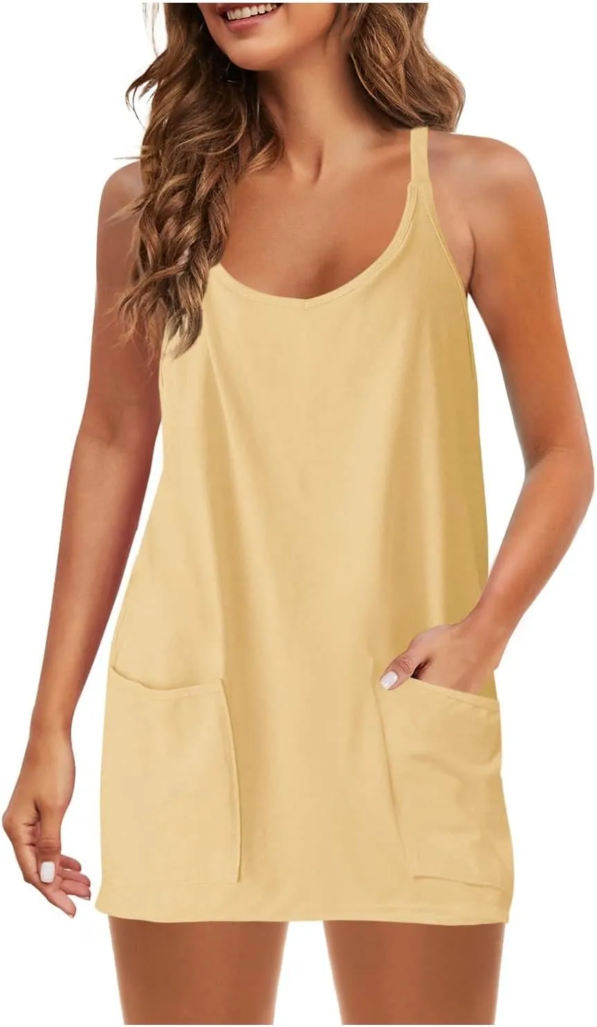 Vneck Dresses for Women Fall Summer Sleeveless Slip Mini Little Loose Fit Beach Hawaiian Dresses Women 2025
