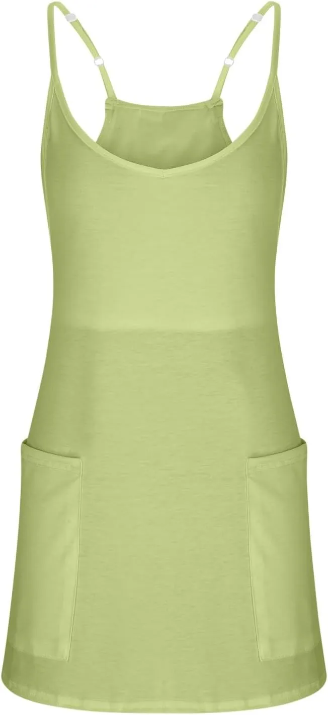 Vneck Dresses for Women Fall Summer Sleeveless Slip Mini Little Loose Fit Beach Hawaiian Dresses Women 2025