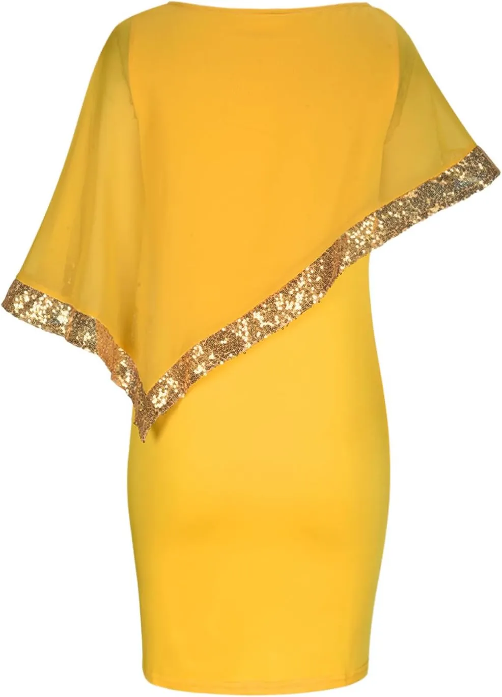 Women Plus Size Summer Dress Asymmetrical Cape Sleeve Bodycon Pencil Dress Elegant Strapless Round Neck Sundresses