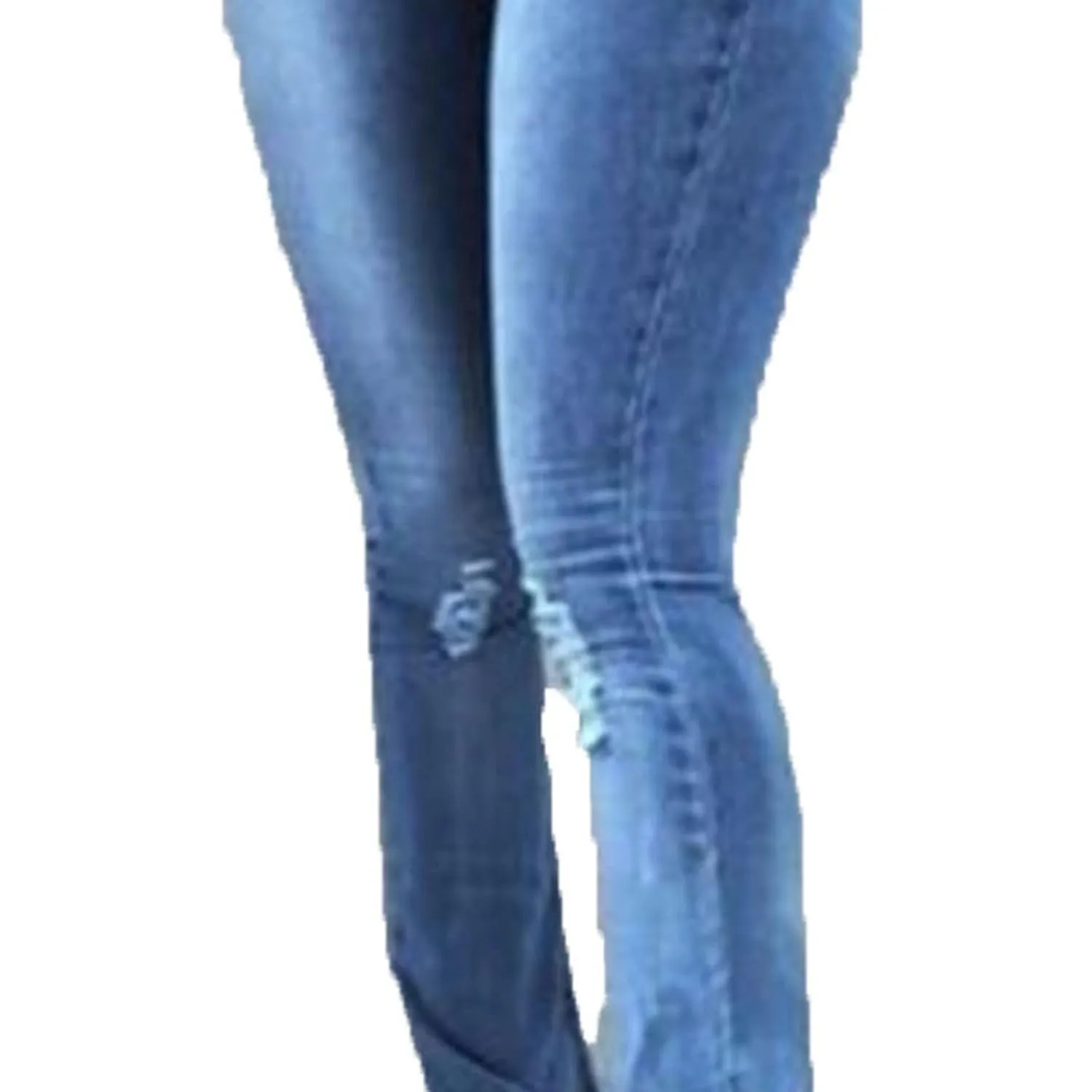 Women Skinny Ripped Bell Bottom Jeans High Waisted Split Hem Flared Denim Pants Distressed Wide Leg Jean Trouser (Dark Blue,Large)