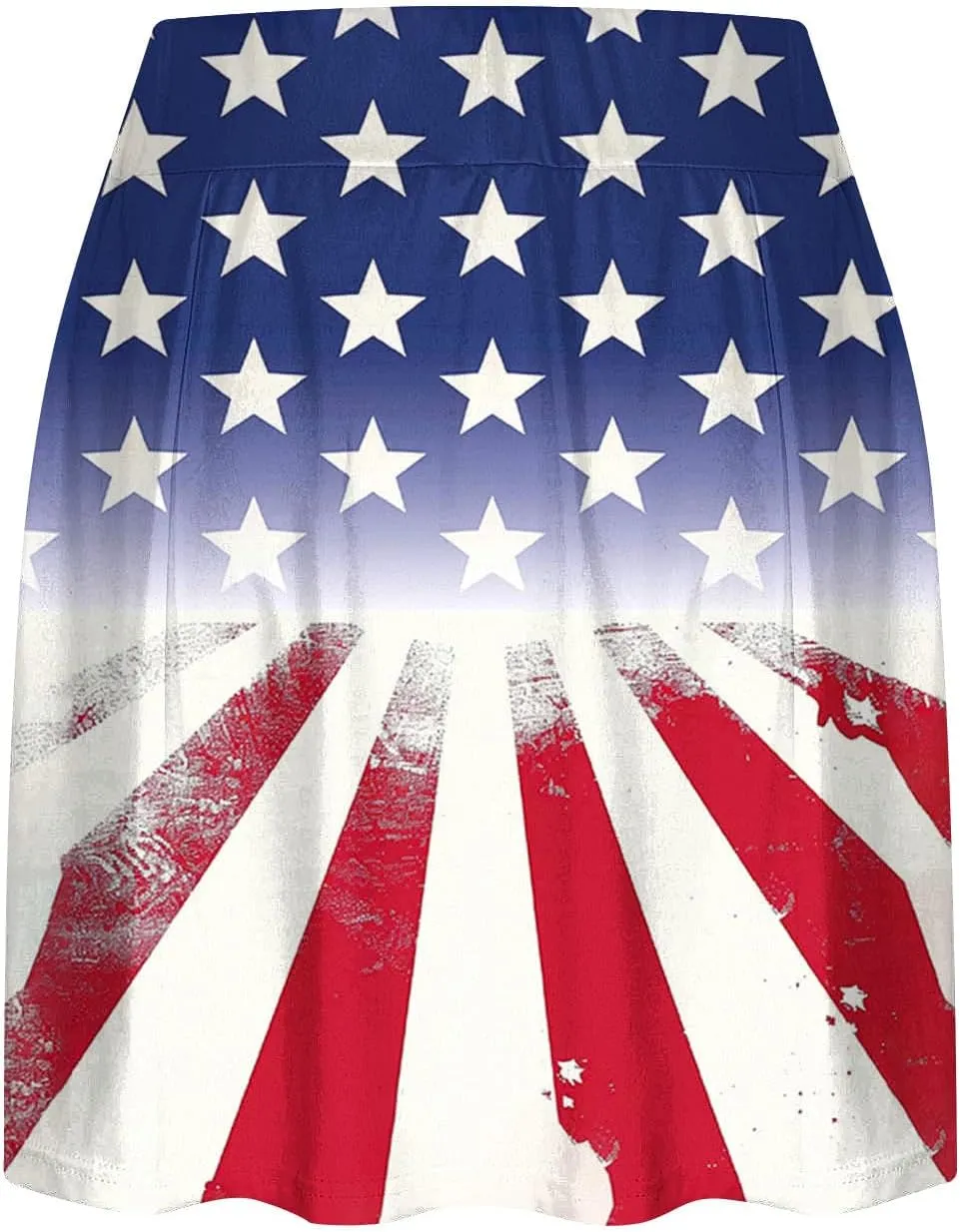 Women Tennis Skirts with Pockets High Waisted Athletic Golf Skorts Skirts Independence Day Print Yoga Leggings Shorts
