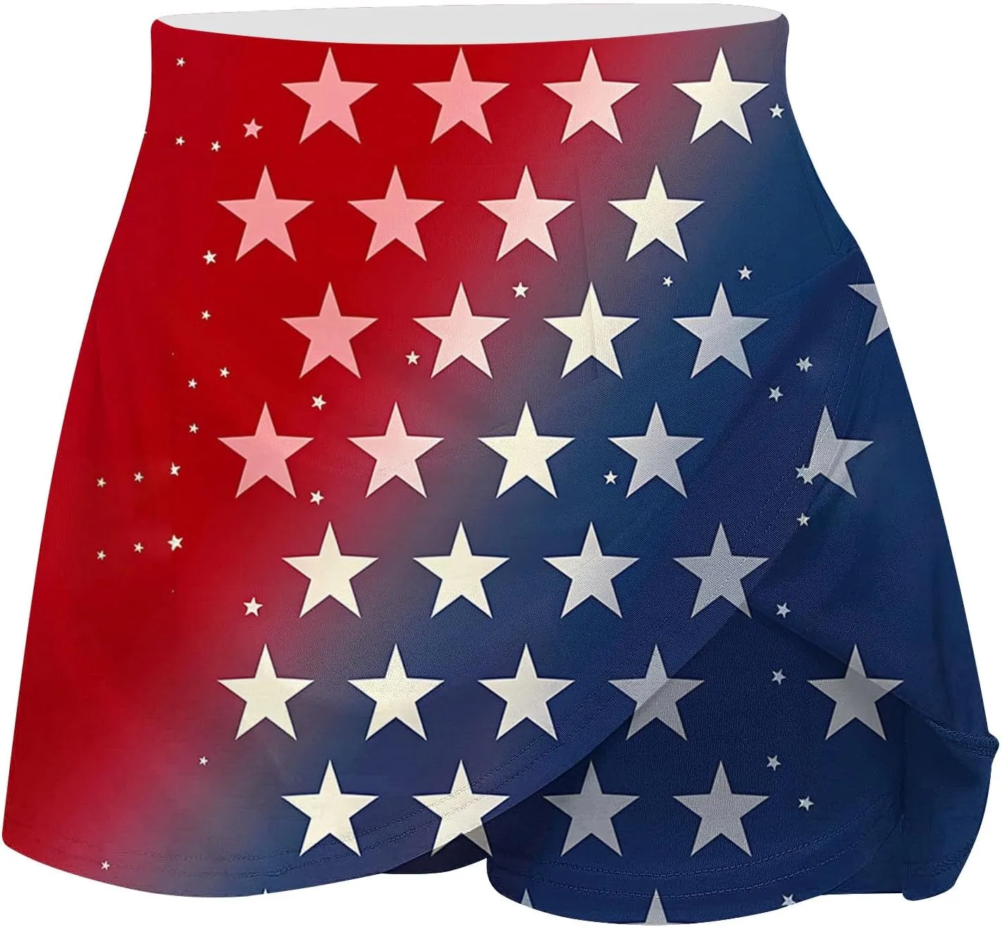 Women Tennis Skirts with Pockets High Waisted Athletic Golf Skorts Skirts Independence Day Print Yoga Leggings Shorts