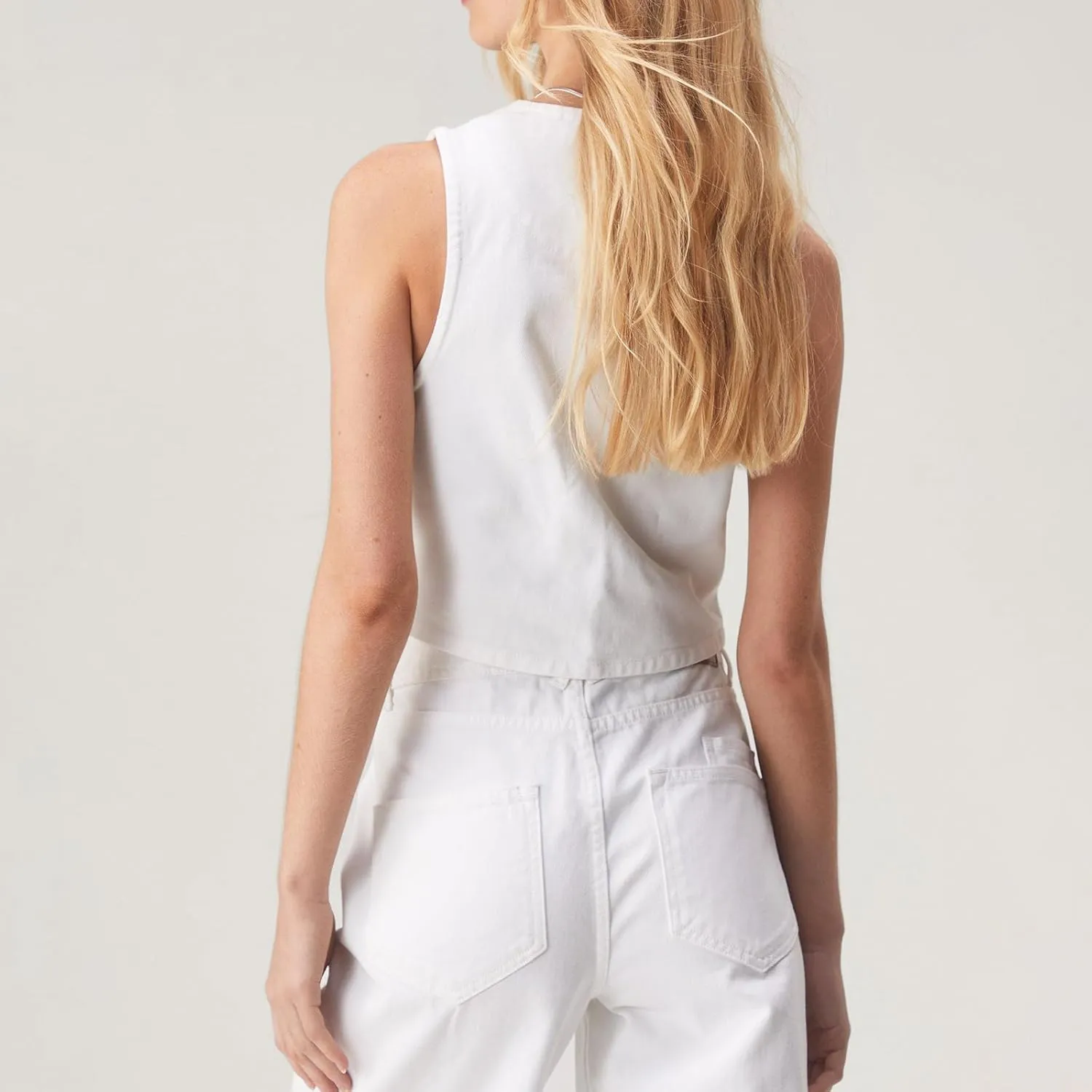 Women Y2K Denim Vest Deep V Neck Tie Up Front Sleeveless Jean Tank Top Waistcoat Jacket Low Cut Cropped Vest