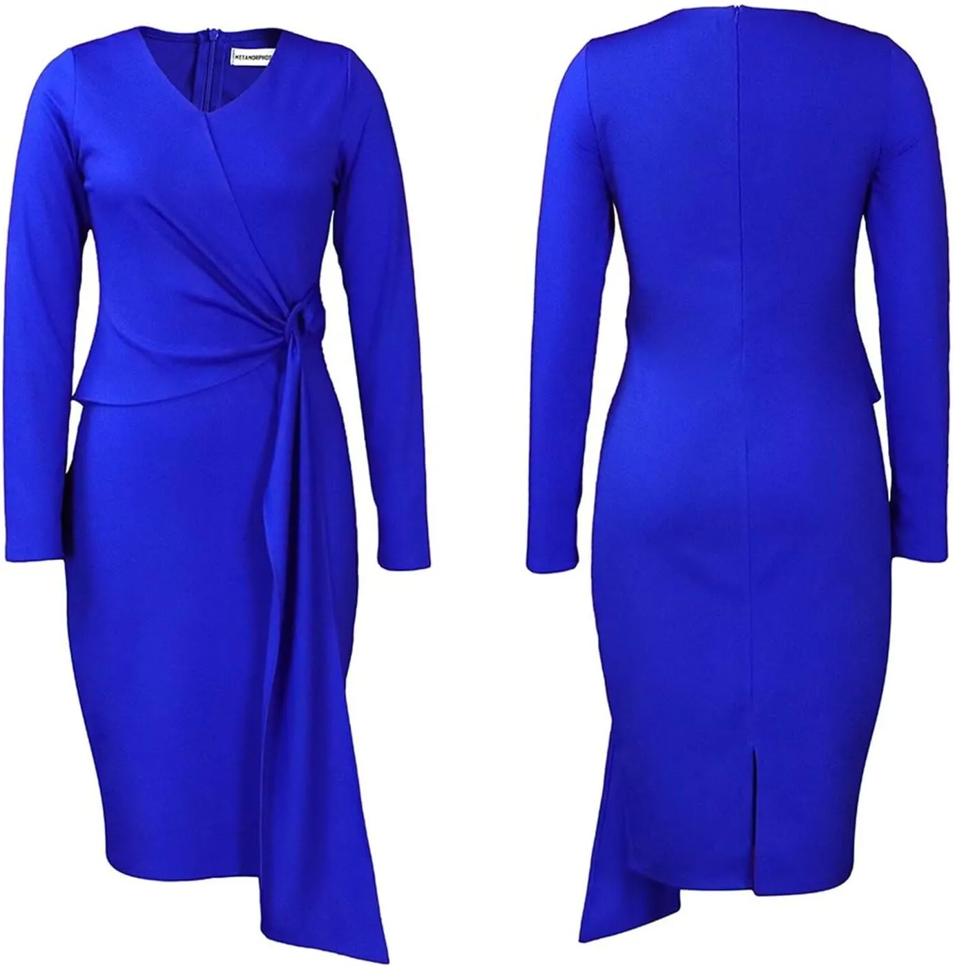 Women's Bodycon Pencil Dress for Cocktail Party Long Sleeve Elegant Midi Dresses Fitted Vintage Church Dresses