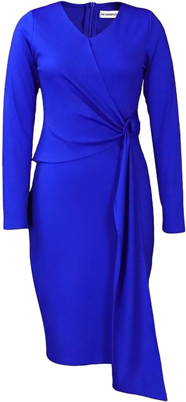Women's Bodycon Pencil Dress for Cocktail Party Long Sleeve Elegant Midi Dresses Fitted Vintage Church Dresses