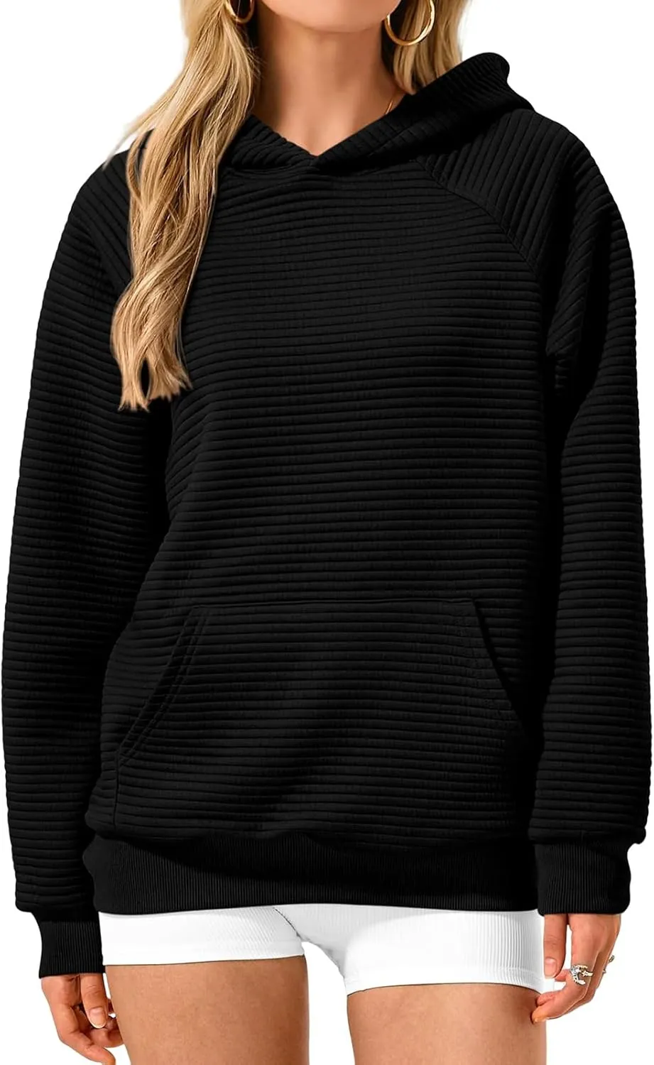 Womens Casual Hoodies 2024 Fashion Oversized Sweatshirts Long Sleeve Pullover Tops Trendy Fall Clothes with Pocket